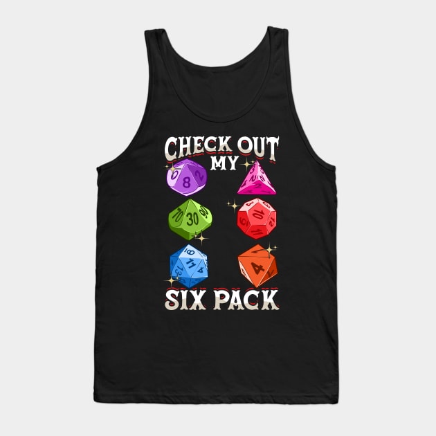 Check Out My Six Pack Funny Gaming Dice Pun Tank Top by theperfectpresents